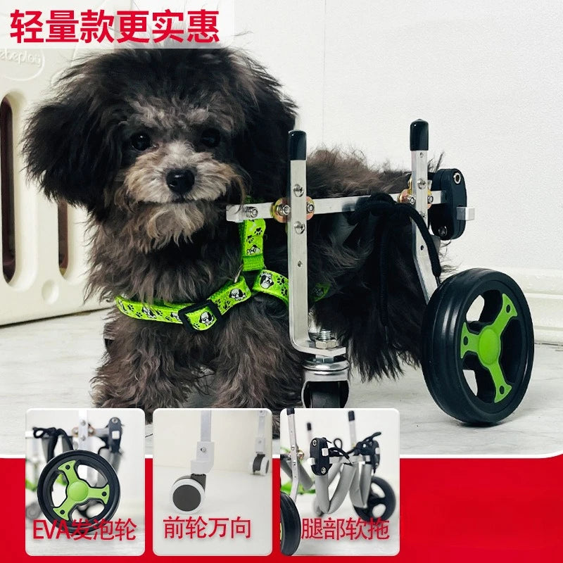 Metal 4-Wheel Dog Wheelchair for Disabled & Elderly Pets — Hind Leg Support Aid for Dogs & Cats