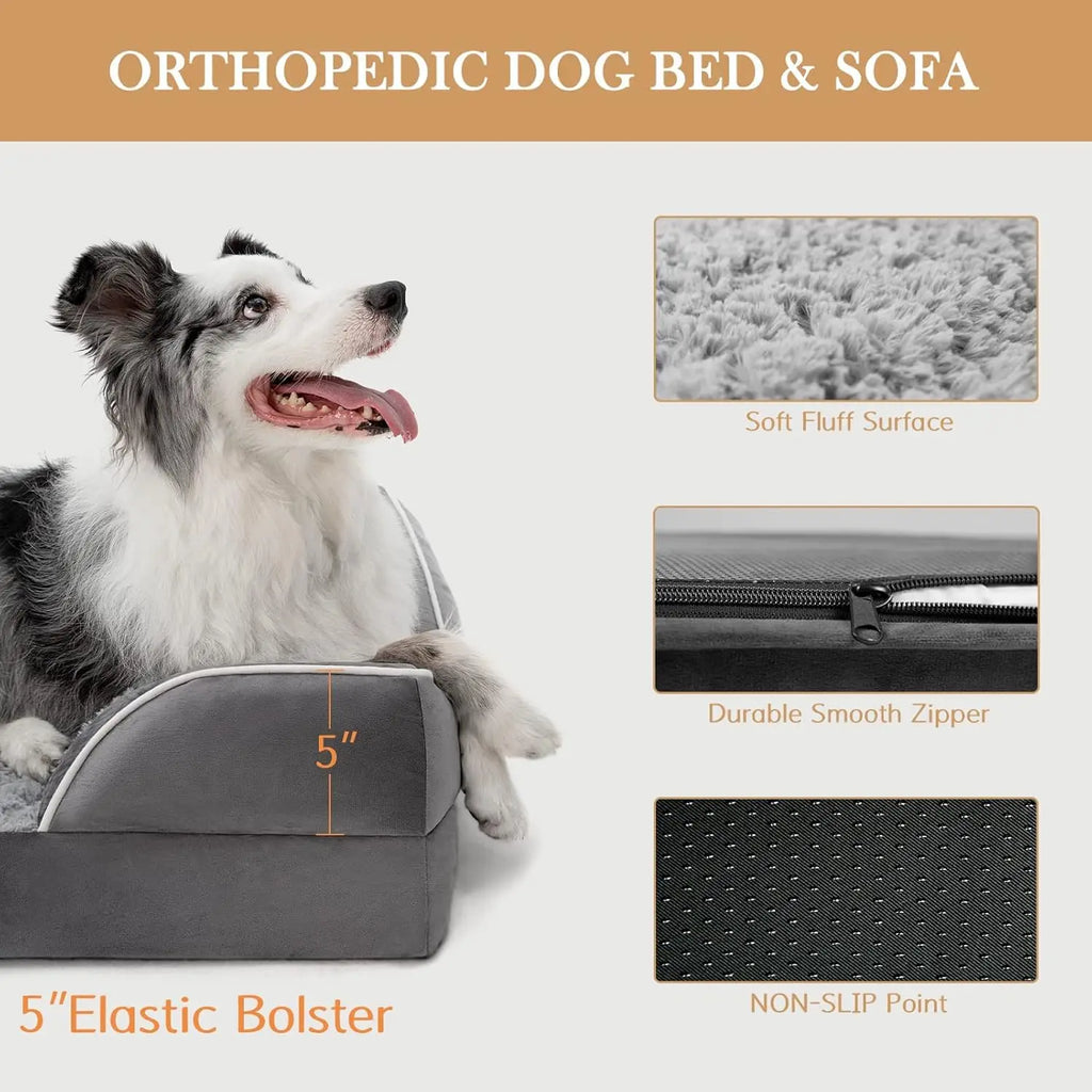 42x30in Orthopedic Dog Bed for Extra Large Dogs