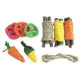 9-Piece Chew Toy Set — Hanging Wood Toys for Rabbits & Hamsters