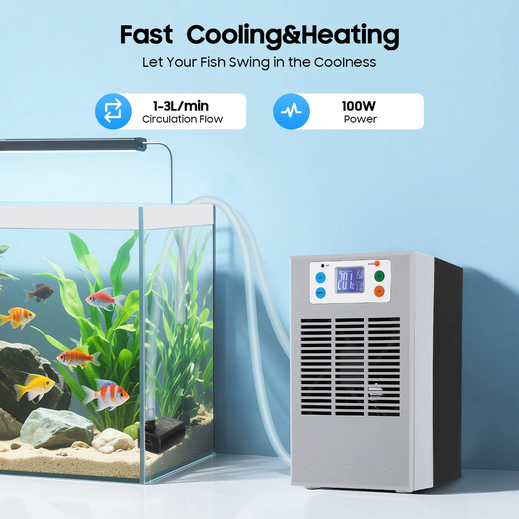 Aquarium Chiller & Heater Cooling Machine (100W, 30L, Dual Temp Control)