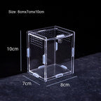 Acrylic Reptile Breeding Box — Magnetic Anti-Escape Feeding Cage