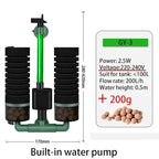 3-in-1 Submersible Aquarium Filter Pump (220V, Sponge + Bio + Chemical)