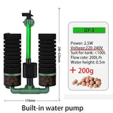 3-in-1 Submersible Aquarium Filter Pump (220V, Sponge + Bio + Chemical)