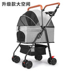 Compact Foldable Pet Stroller with Detachable Carrier for Teddy Dogs & Cats — Lightweight Outdoor Cart