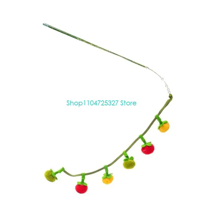 Colorful Tomato Tassel Cat Teaser Wand — Interactive Indoor Play Toy for Cats