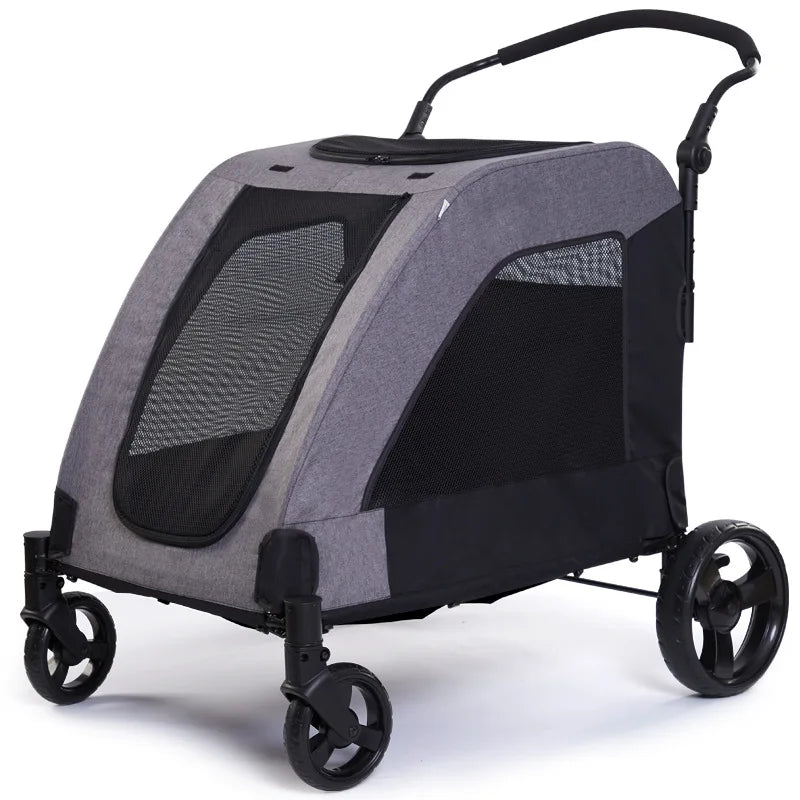 Heavy-Duty XL Dog Stroller Cart — 60 kg / 132 lbs Capacity Folding Wagon Pram for Large & Giant Dogs