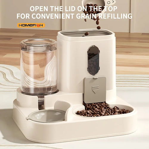 2-in-1 Automatic Cat Feeder — Combined Food & Water Dispenser