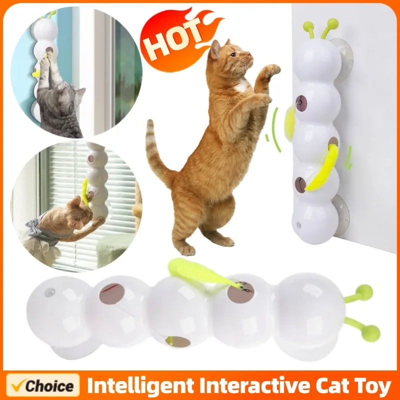Motion-Activated Whack-a-Hole Caterpillar Cat Toy — Auto-Emerging Teaser