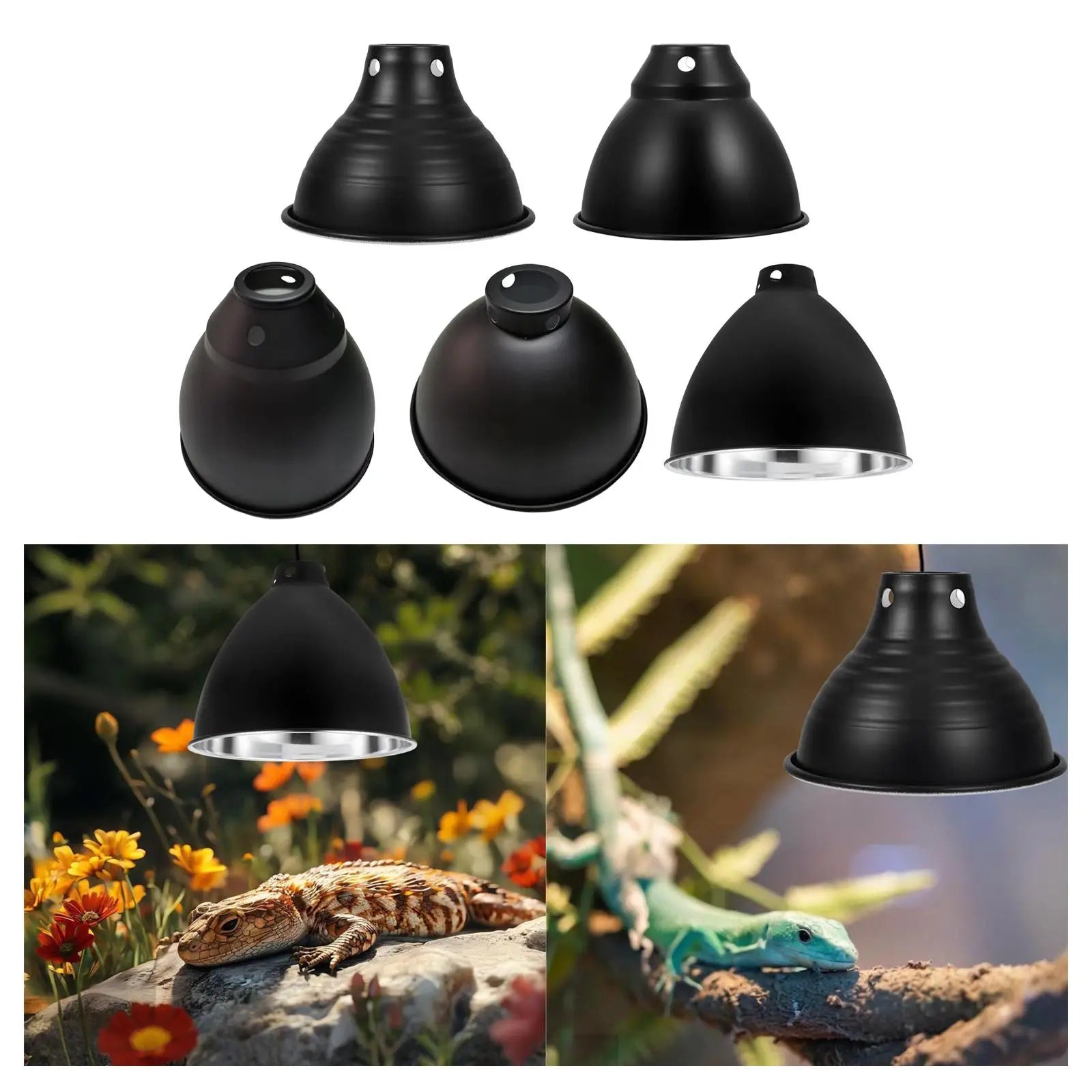 Aluminum Reptile Dome Lamp Cover — Insulated Heat Lamp Shade