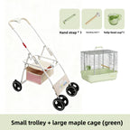 Foldable Lightweight Pet Stroller with Storage Space for Parrots, Dogs & Cats — Portable Outdoor Cart