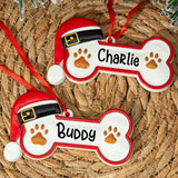 Custom Name Dog Paw Ornament (Personalized Bone Xmas Gift)