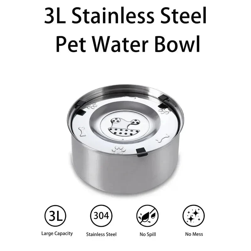 No-Spill Stainless Steel Dog Bowl