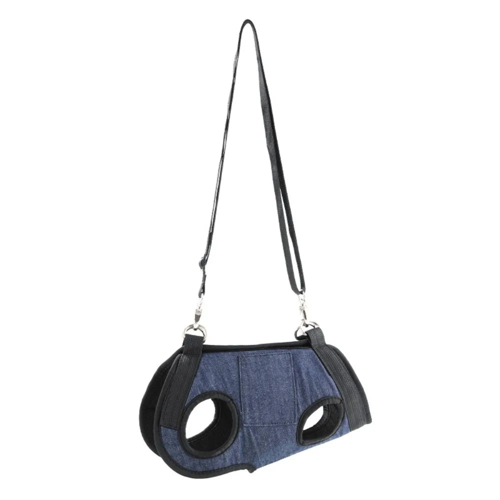 Dog Sling Carrier with Pockets (Breathable Mesh, Adjustable Strap)