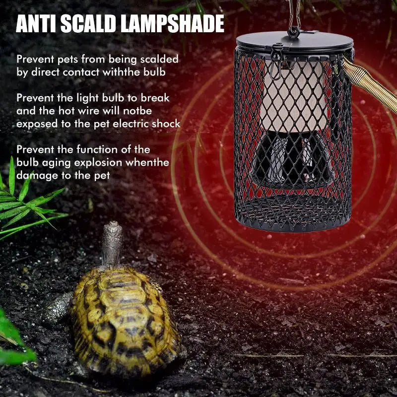 Reptile Heat Lamp Guard — Anti-Scalding Ceramic Lampshade Set, 220V