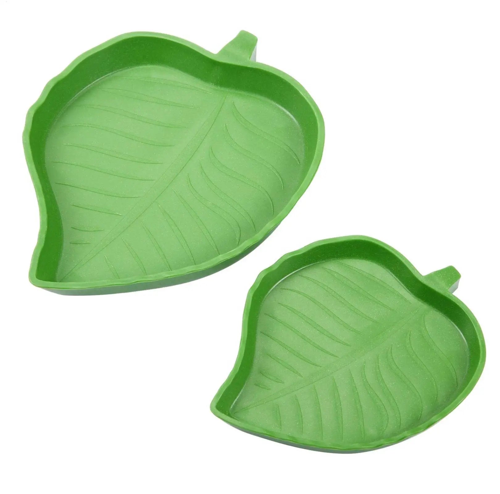 Leaf-Shaped Reptile Food & Water Bowl — Decorative Terrarium Dish