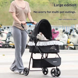 Pet Stroller For BOSIMAO A200L Portable Breathable Lightweight Foldable Trolley For Cats Dogs Outdoor Use