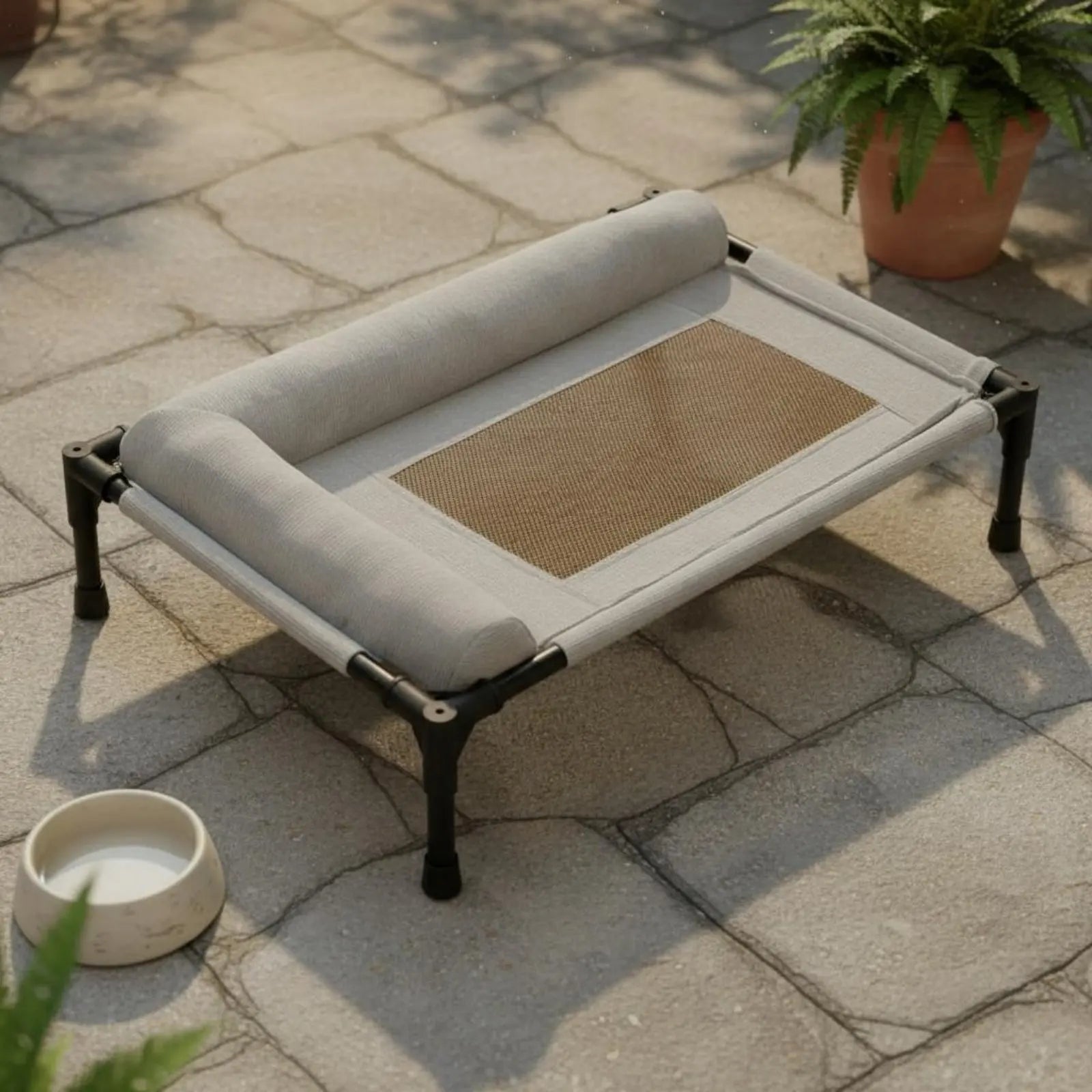 Elevated All-Season Pet Cot with Pillow Support