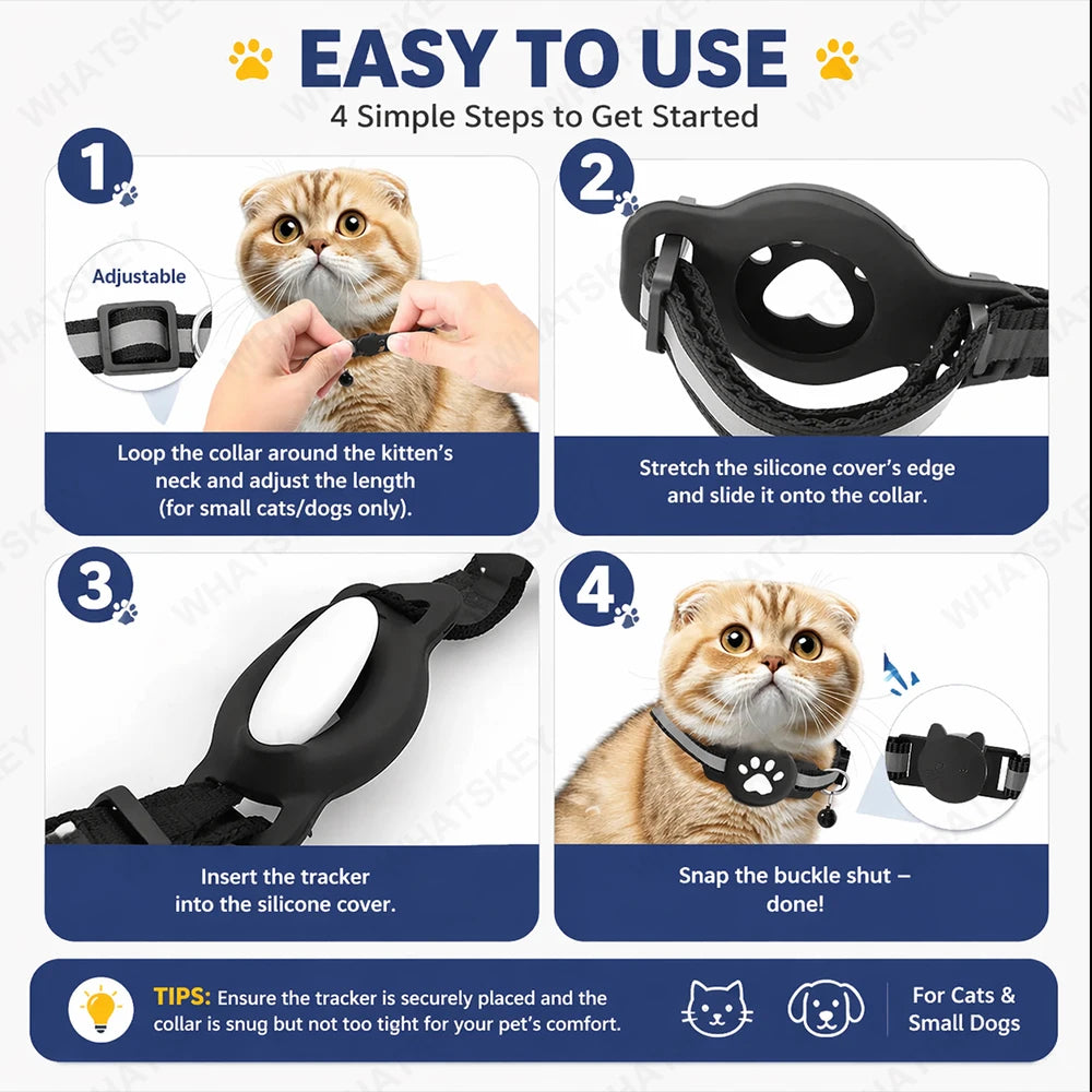 GPS Pet Collar Tracker Kit for Android - Google Find My Compatible
