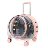 Pet Carrier Universal Wheel Rolling Cat Carrier Clear Trolley Case Large Capacity Pet Carrier Breathable Pet Travel Bag Fashion