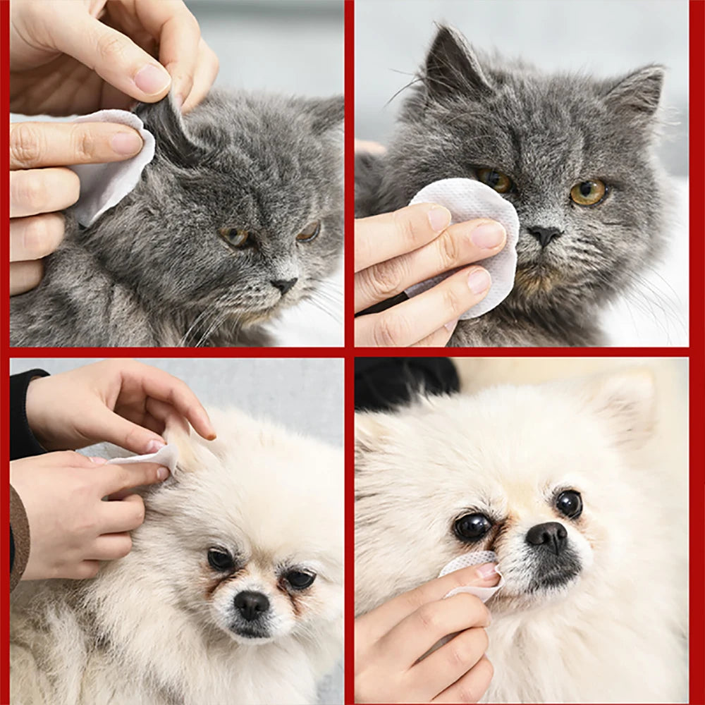 Pet Eye Wipes for Dogs & Cats — Gentle Tear Stain Remover, 150-Count