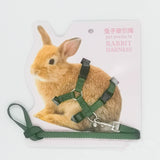 Soft Rabbit Harness & Leash Set — Adjustable Traction Rope with Bell