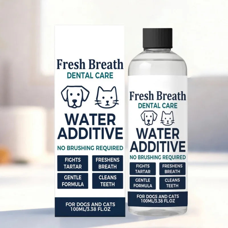 No-Brushing Pet Dental Water Additive — Fresh Breath & Tartar Control, 100ml