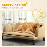 Pearl Design Pet Sofa with Solid Wood Legs, Coffee Brown