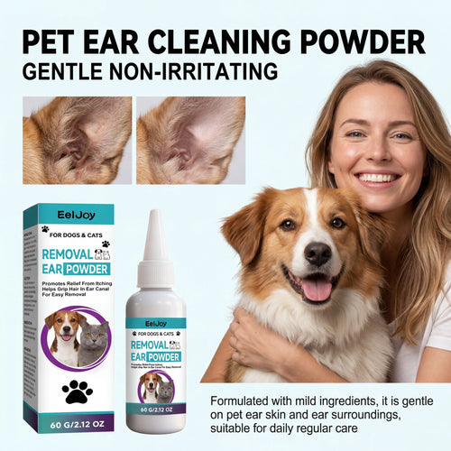 Pet Ear Cleaning Powder — Mild Formula for Painless Hair Plucking & Itch Relief