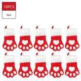 Christmas Pet Paw Stockings Plaid Design (1-10 Piece Pack)