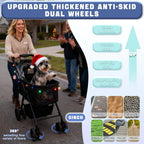 4-in-1 Easy-Fold Pet Stroller with Detachable Carrier for Dogs & Cats — Max 55 lbs