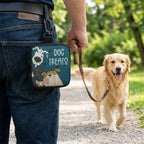 Waterproof Dog Treat Pouch with Window (Clip Attachment, Printed Design)