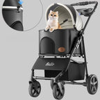 Ultra-Lightweight Foldable Pet Stroller with Detachable Carrier for Cats & Dogs