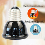 Ceramic Infrared Heat Emitter — No-Light Brooder Bulb, E27, 25W-100W