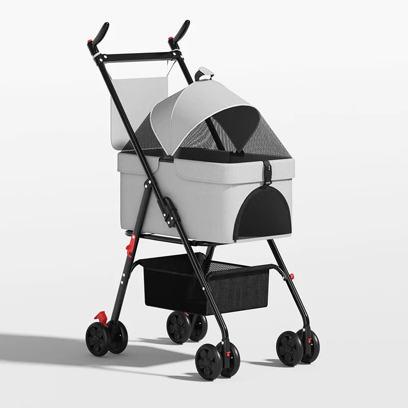 Detachable Pet Cart & Dog Bed — Lightweight Foldable Cat Bag Outdoor Cart for Small Pets