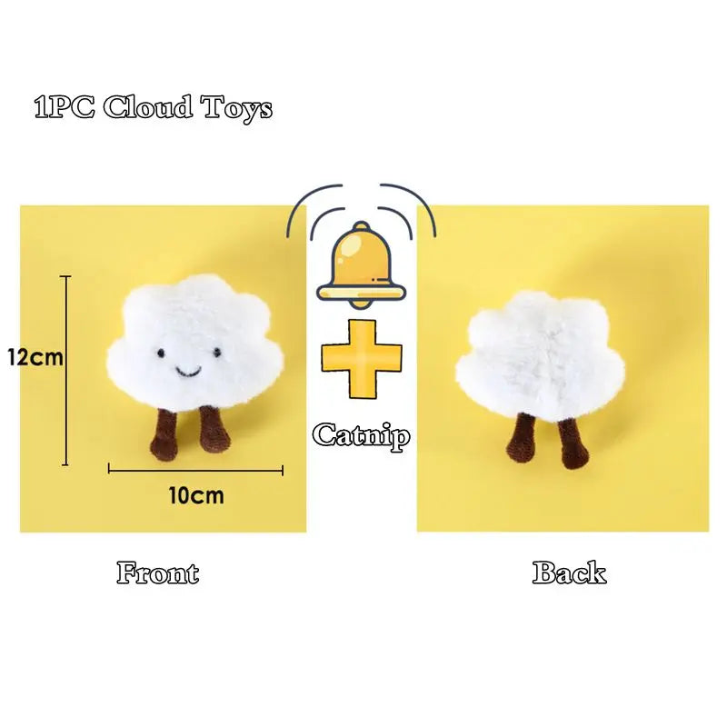 Catnip Squeaky Plush Cat Toy — Food-Shaped Design with Built-In Bell