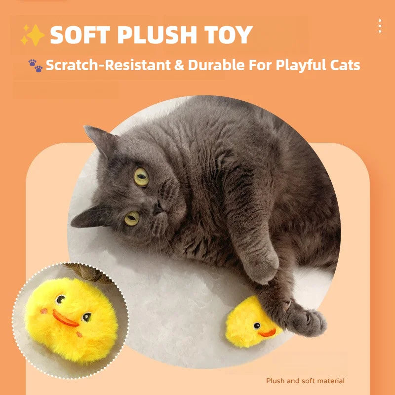 Touch-Activated Sound Cat Toy — Bite-Resistant Frog, Bird, Cricket & Mouse Sounds