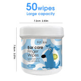 FURGLOW Finger Sleeve Ear Wipes — Gentle Daily Cleaning, 50-Count
