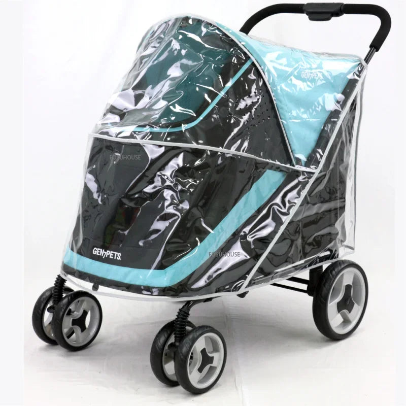 Modern Portable 55kg Large Dog Pet Stroller — 4-Wheel Foldable Large Capacity Outdoor Travel Trolley
