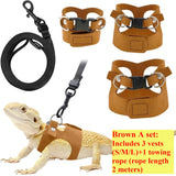 Bearded Dragon Harness & Leash Set — Adjustable Soft Leather Vest