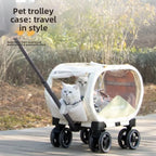 Transparent Foldable Pet Carry-On Suitcase Trolley for Cats & Dogs