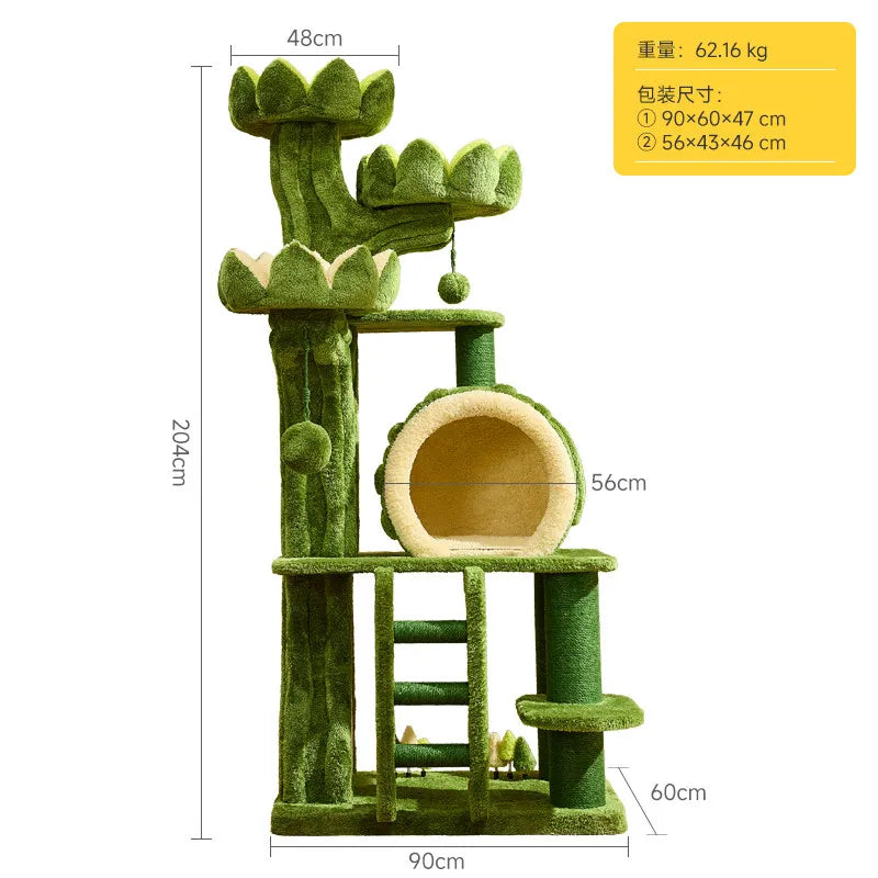 Multi-Level Cat Tree with Lotus Castle Design