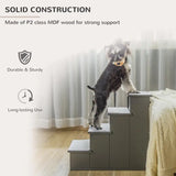 Pet Stairs with Cushioned Cover, 15.75x23.25x21.25in, Grey