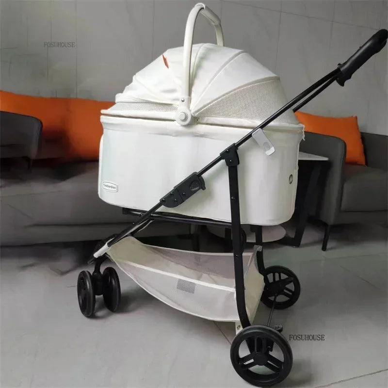 2-in-1 Portable Foldable Pet Stroller with Multi-Function Detachable Bag for Dogs & Cats — Lightweight