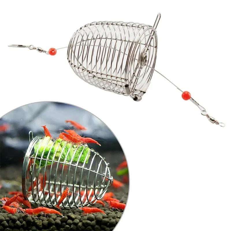 Stainless Steel Shrimp Feeding Dish Bowl (Metal Bait Cage, Fish Tank)