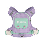 Plaid Dog Leash and Harness Set with Storage Bag (Detachable, Hiking)