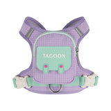 Plaid Dog Leash and Harness Set with Storage Bag (Detachable, Hiking)