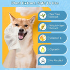 Pet Grooming Glove Wipes — Cleaning & Deodorizing On-the-Go, 18-Count