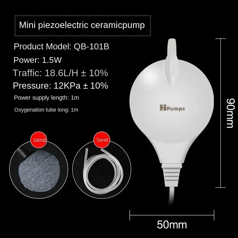 Ultra-Silent Mini Aquarium Air Pump 220–240V Single/Dual Outlet