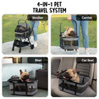 3-in-1 Compact-Fold All-Terrain Pet Stroller for Small Dogs & Cats in Gray