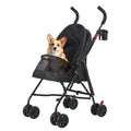 All-Surface Foldable Pet Stroller with Wide-View Window & Brakes